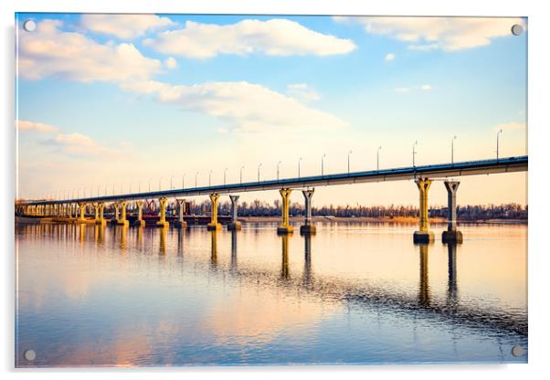 Bridge in Volgograd Acrylic by Svetlana Sewell