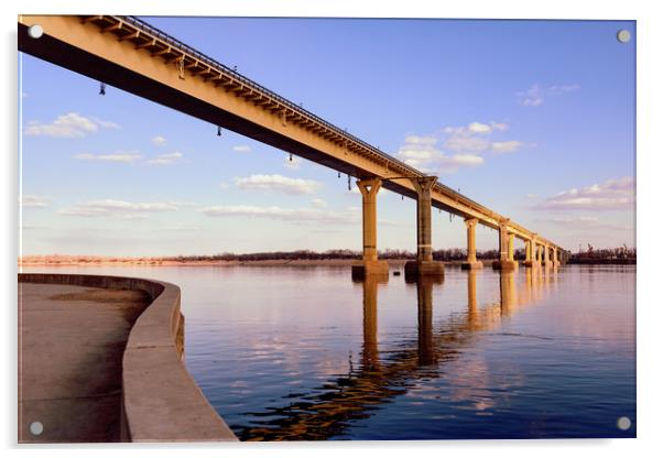 Bridge in Volgograd Acrylic by Svetlana Sewell