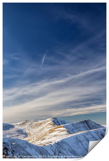 Corn Du, Pen y Fan and Cribyn in Winter Print by Dan Santillo