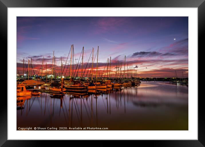 Scarborough Marina Sunset, Queensland, Australia Framed Mounted Print by Shaun Carling