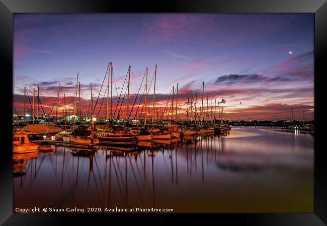 Scarborough Marina Sunset, Queensland, Australia Framed Print by Shaun Carling