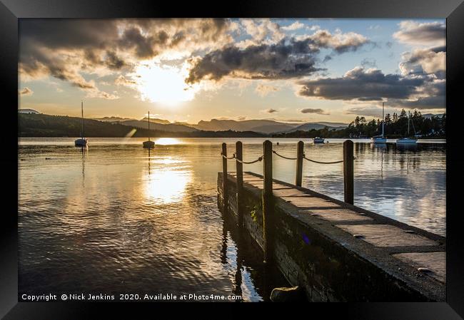 Evening at Lake Windermere in the Lake District  Framed Print by Nick Jenkins
