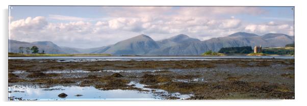 Castle Stalker Loch Laich Acrylic by Ann Goodall