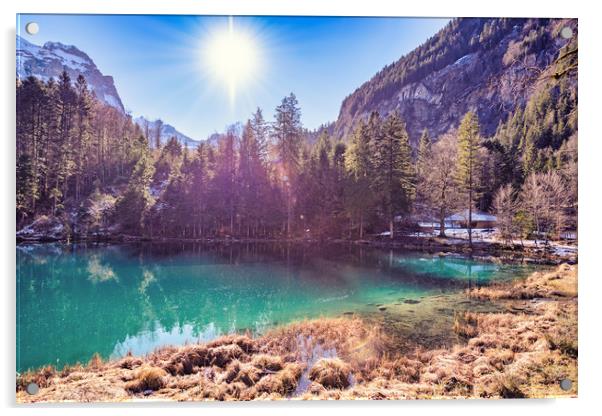 Lake Blausee Acrylic by Svetlana Sewell