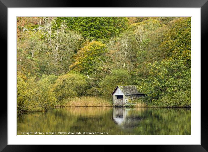 Boathouse Rydal Water Lake District National Park Framed Mounted Print by Nick Jenkins