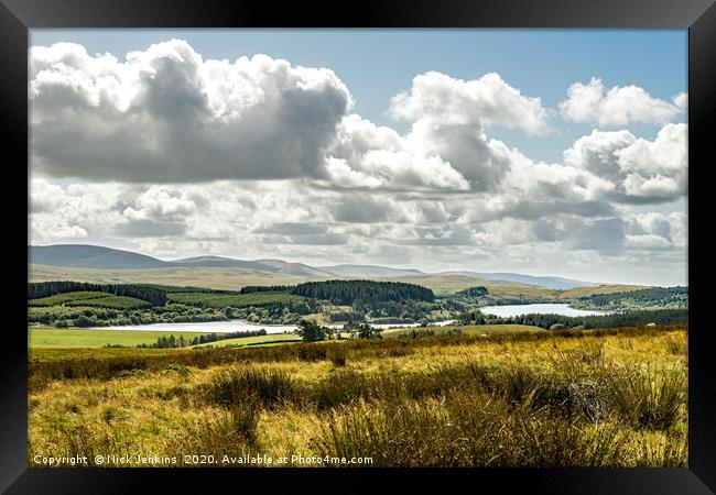 Usk Reservoir in the Western Brecon Beacons  Framed Print by Nick Jenkins