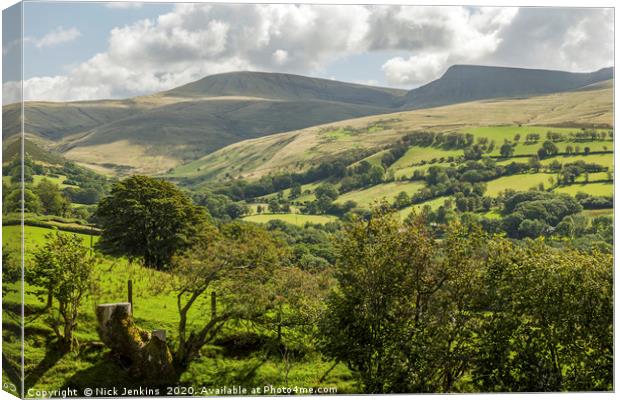 The Black Mountain Brecon Beacons Carmarthenshire  Canvas Print by Nick Jenkins