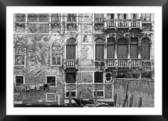 The Decaying  Face of Venice. Framed Mounted Print by David Birchall