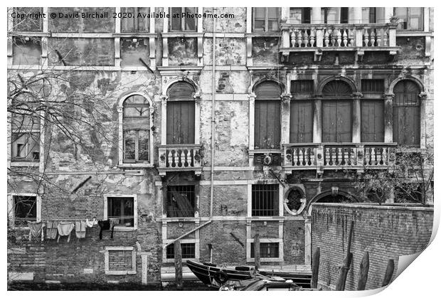 The Decaying  Face of Venice. Print by David Birchall