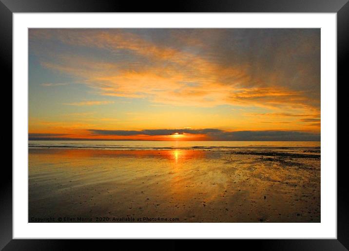 Ogmore Sunset Framed Mounted Print by Ellen Morris