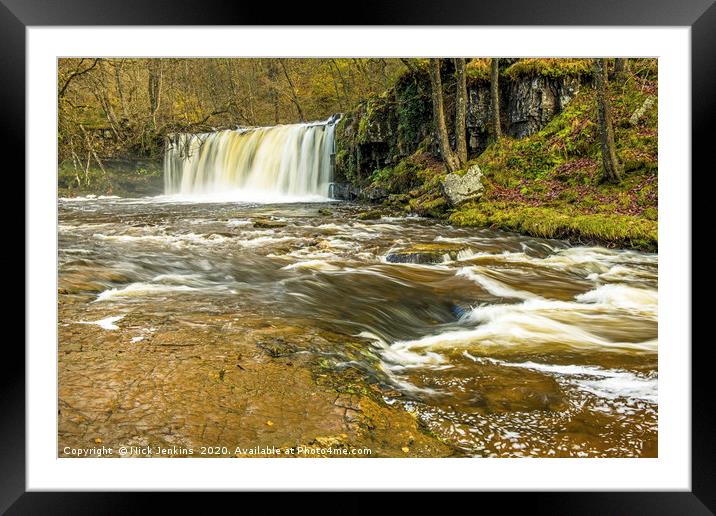 The Upper Ddwli Falls River Neath South Wales Framed Mounted Print by Nick Jenkins