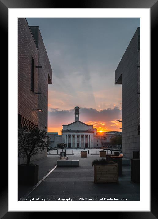 Sunset over Southampton City Centre Framed Mounted Print by KB Photo