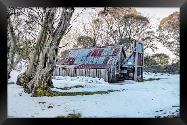 Wallaces Hut - Winter Framed Print by Mark Lucey