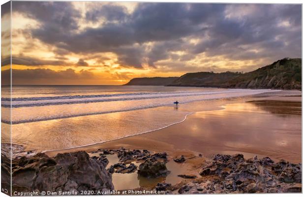 Caswell Bay, Gower Canvas Print by Dan Santillo
