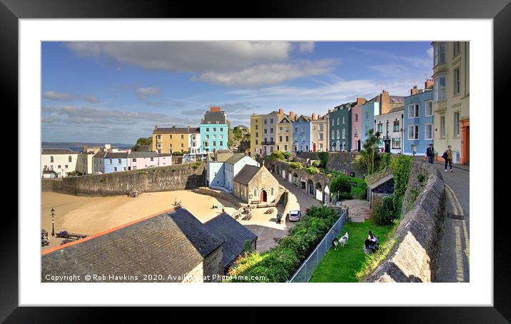 Tenby Harbour Vista Framed Mounted Print by Rob Hawkins