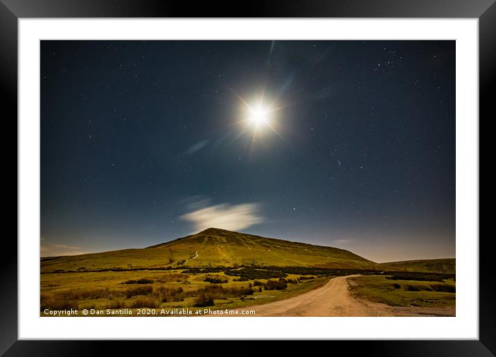 Hay Bluff by Moonlight, Brecon Beacons National Pa Framed Mounted Print by Dan Santillo