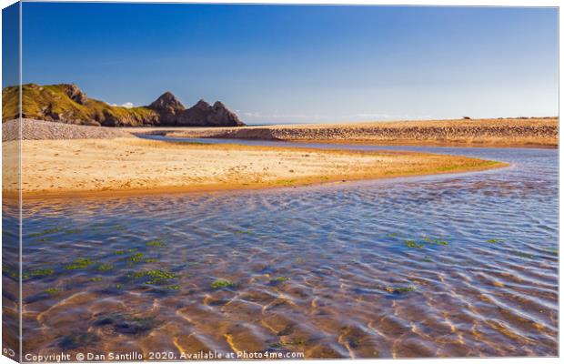 Three Cliffs Bay, Gower Canvas Print by Dan Santillo