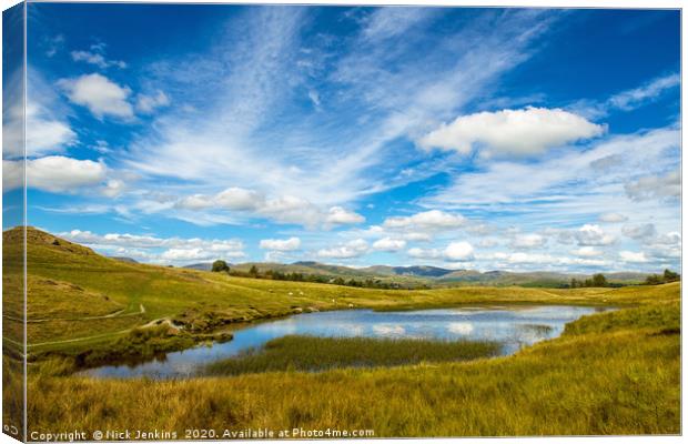 School Knott Tarn above Windermere Lake District  Canvas Print by Nick Jenkins