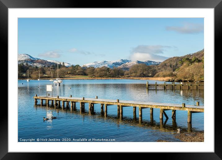 Waterhead and Jetties Ambleside Lake District Framed Mounted Print by Nick Jenkins