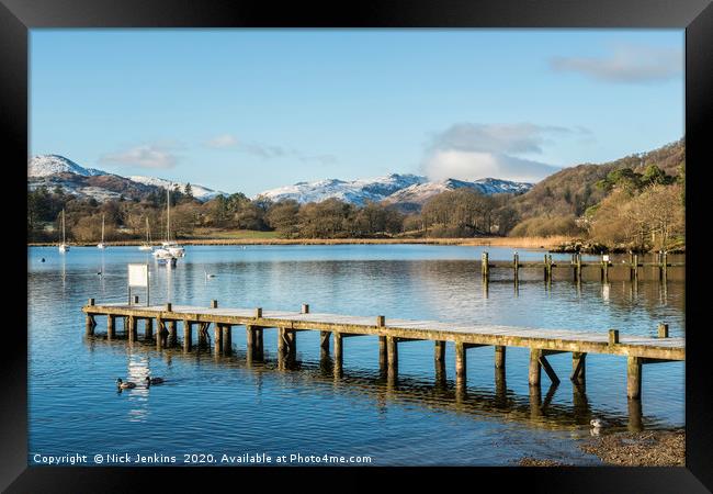 Waterhead and Jetties Ambleside Lake District Framed Print by Nick Jenkins