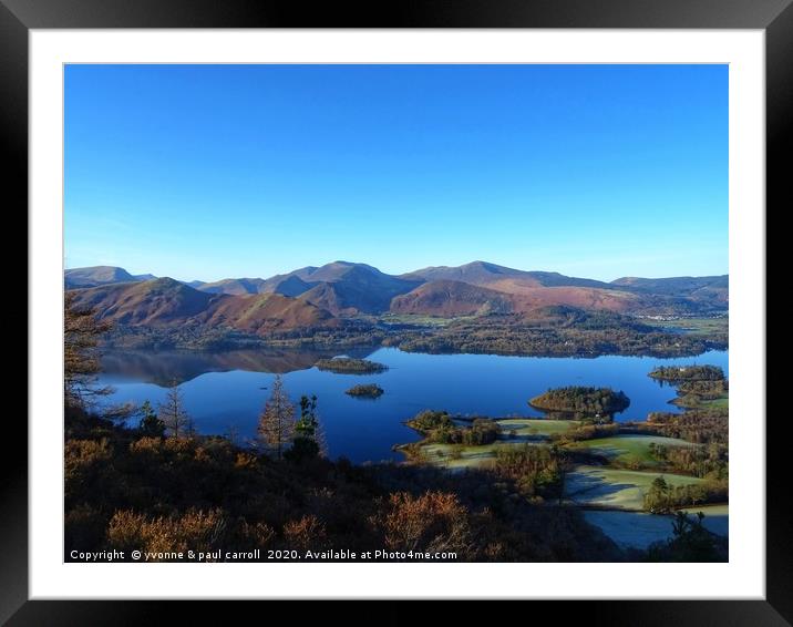 Derwentwater & Catbells from Walla Crag            Framed Mounted Print by yvonne & paul carroll