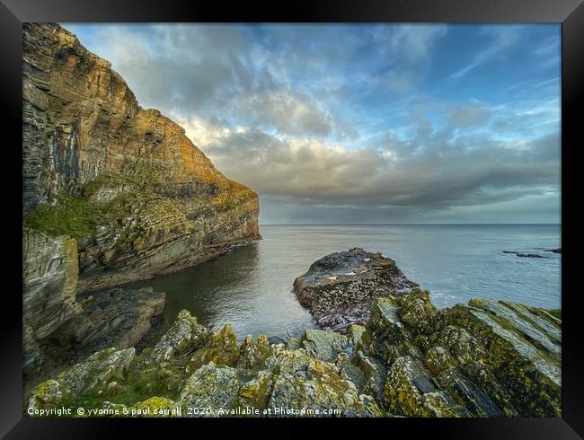 Whaligoe Harbour, North Coast 500, Scotland Framed Print by yvonne & paul carroll