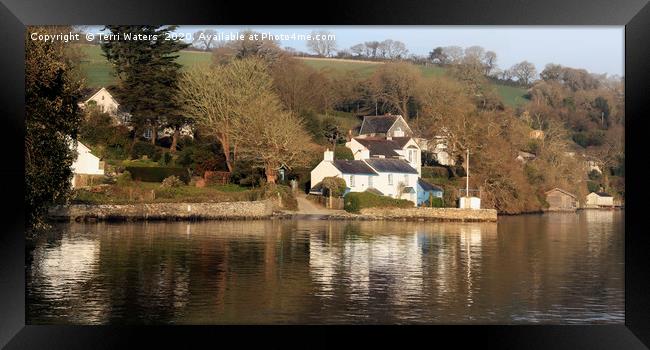 Restronguet Weir Panorama Framed Print by Terri Waters
