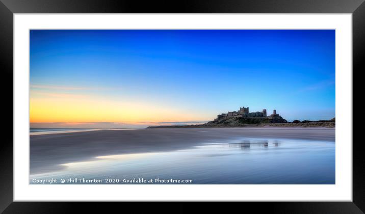 Sunrise over Bamburgh Castle No. 2 Framed Mounted Print by Phill Thornton