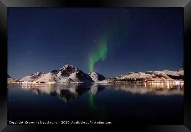 Northern Lights, Lofoten Islands Framed Print by yvonne & paul carroll