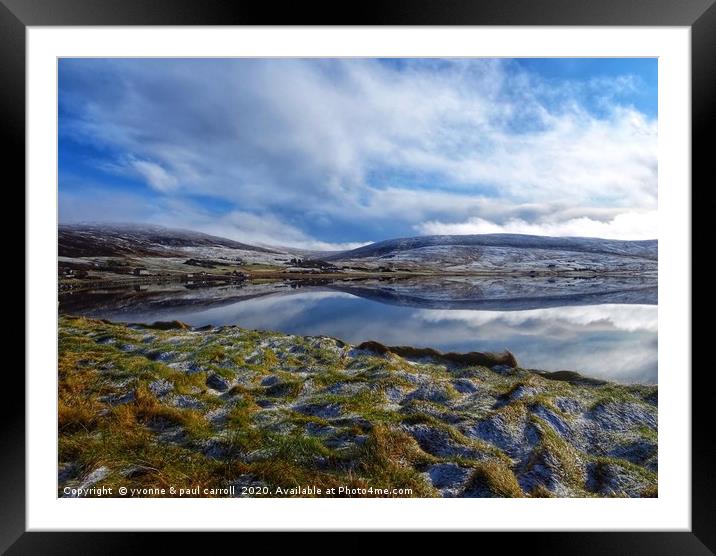 Mainland Shetland with a dusting of snow, February Framed Mounted Print by yvonne & paul carroll