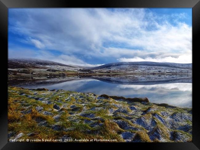 Mainland Shetland with a dusting of snow, February Framed Print by yvonne & paul carroll