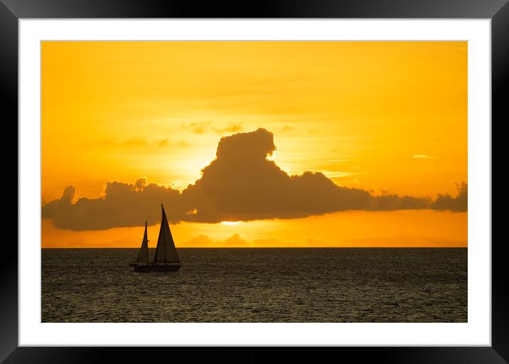 Sailing into the sunset Framed Mounted Print by Gail Johnson