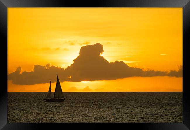Sailing into the sunset Framed Print by Gail Johnson