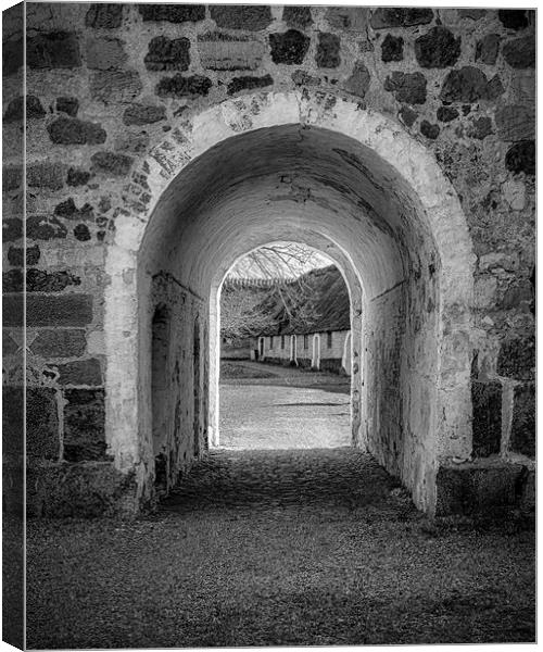 Borgeby Castle  Gate in Black and White Canvas Print by Antony McAulay