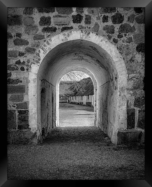 Borgeby Castle  Gate in Black and White Framed Print by Antony McAulay