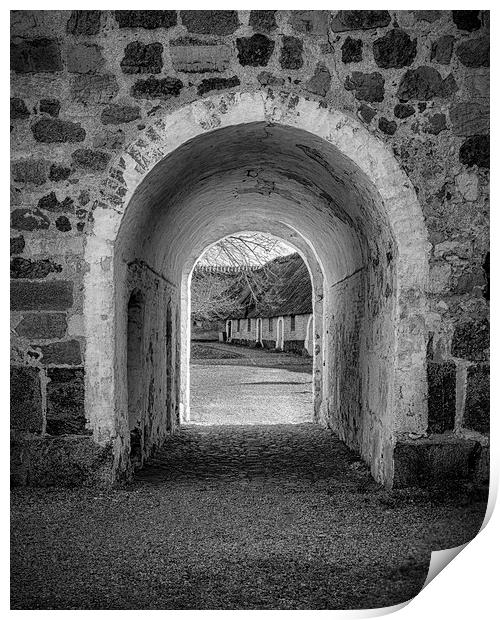 Borgeby Castle  Gate in Black and White Print by Antony McAulay