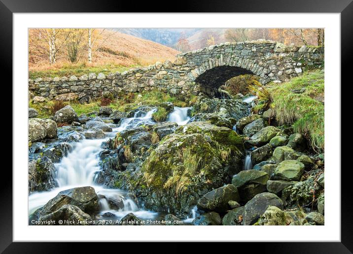 Ashness Bridge in the Lake District Cumbria Framed Mounted Print by Nick Jenkins