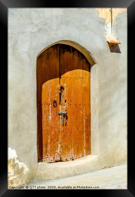 Old gate with interesting texture, element of arch Framed Print by Q77 photo