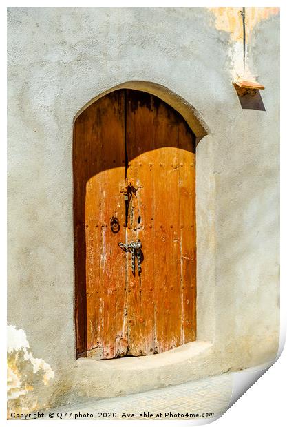 Old gate with interesting texture, element of arch Print by Q77 photo