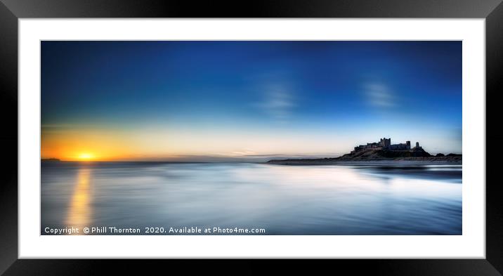 Sunrise over Bamburgh Castle No. 3 Framed Mounted Print by Phill Thornton
