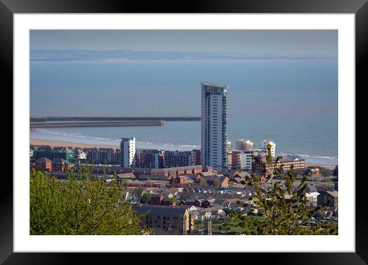 Meridian tower Swansea Framed Mounted Print by Leighton Collins