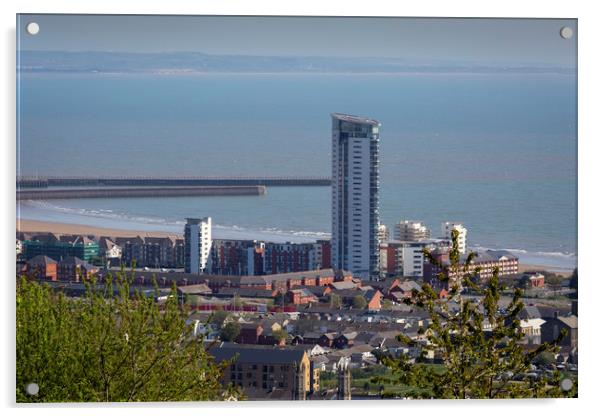 Meridian tower Swansea Acrylic by Leighton Collins