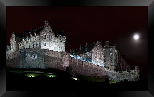 Edinburgh Castle with Full Moon Framed Print by Keith Thorburn EFIAP/b