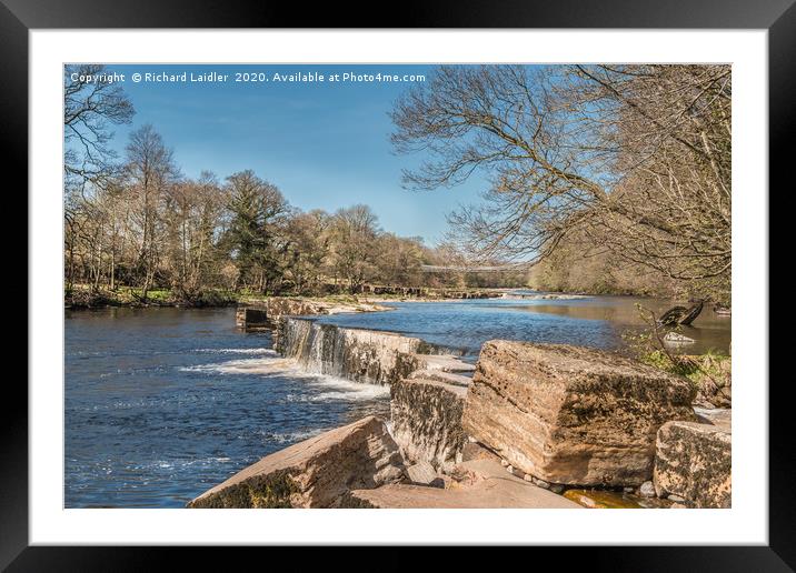 The River Tees at Whorlton, Teesdale in Spring Framed Mounted Print by Richard Laidler