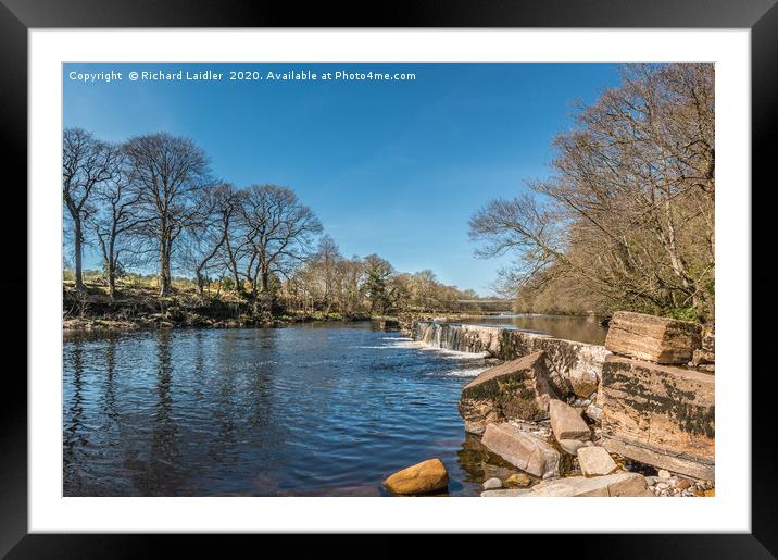 The River Tees at Whorlton, Teesdale, Panorama Framed Mounted Print by Richard Laidler