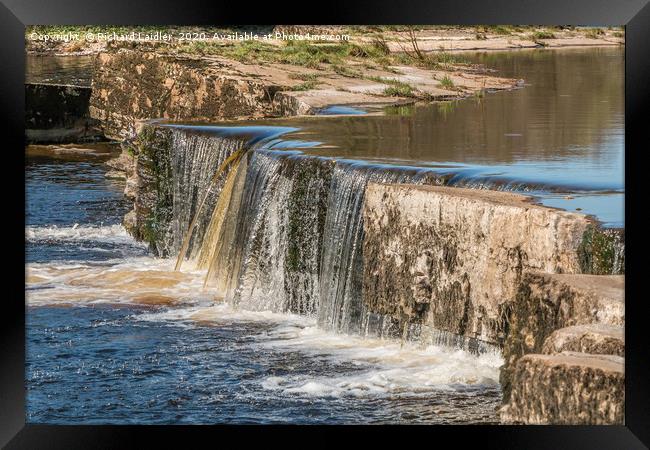 River Tees Cascade Closeup Framed Print by Richard Laidler