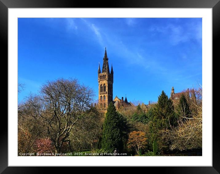 Glasgow University from Kelvingrove Park in Spring Framed Mounted Print by yvonne & paul carroll