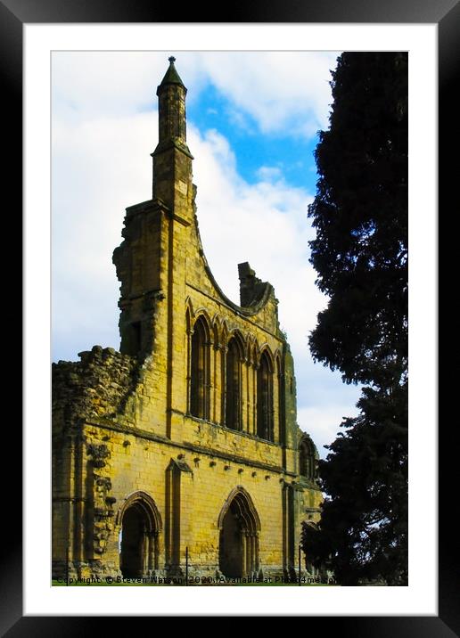 Byland Abbey 3 Framed Mounted Print by Steven Watson