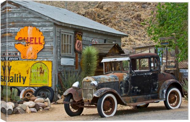Ford Model A, Route 66 Canvas Print by Arterra 
