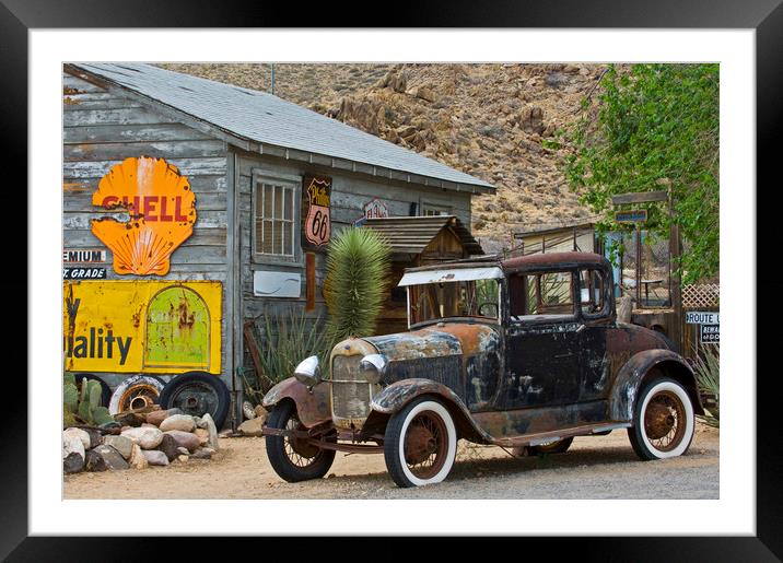 Ford Model A, Route 66 Framed Mounted Print by Arterra 